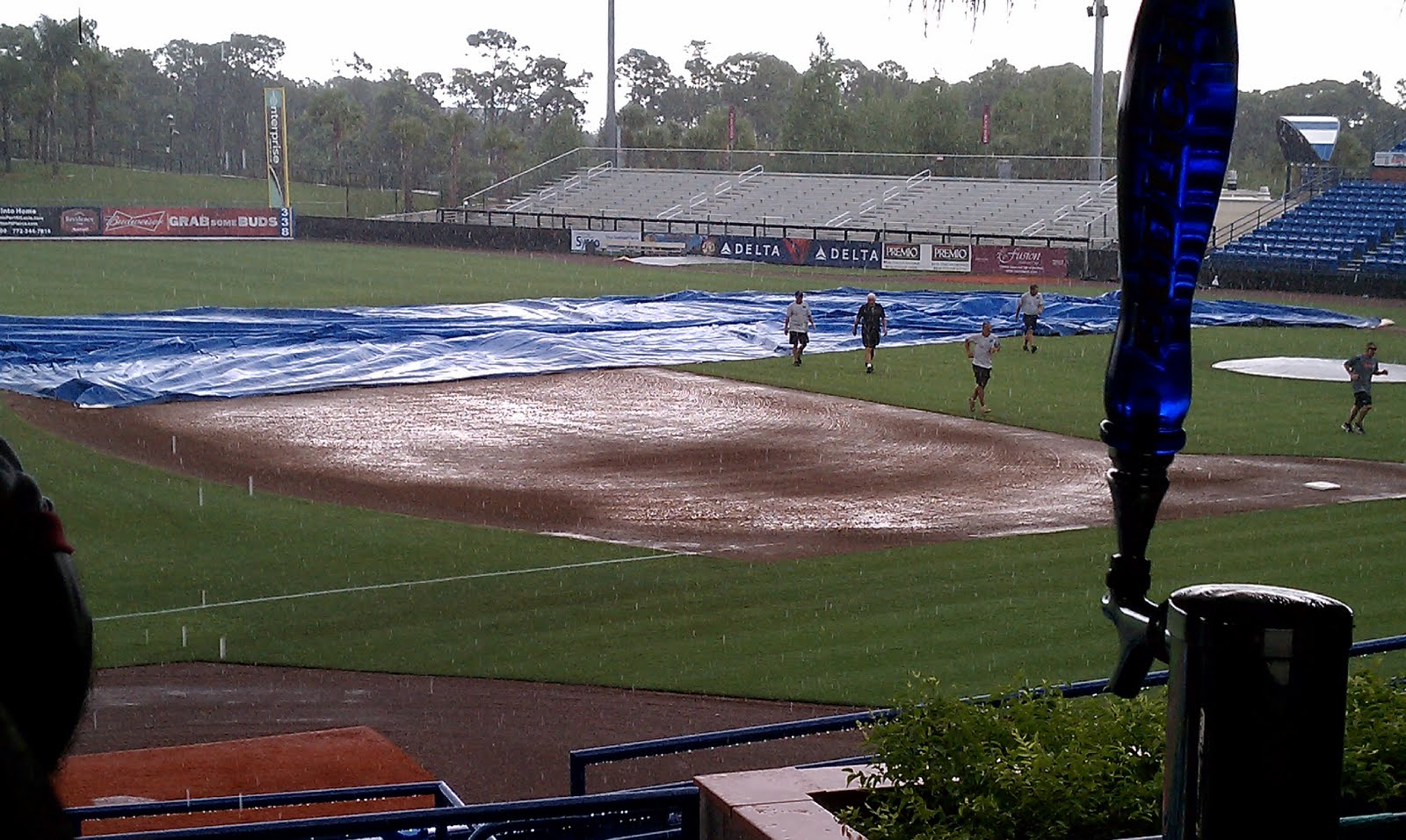 Rain on the baseball field Tidewater Summer League